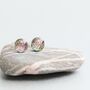 Small Pink Fused Glass Sterling Silver Stud Earrings, thumbnail 8 of 12