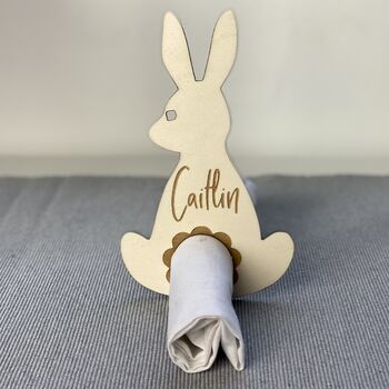 Personalised Wooden Bunny Easter Place Setting, 2 of 3