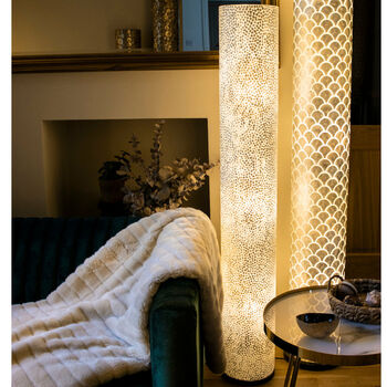 Elara White Column Floor Lamp 150cm, 2 of 3
