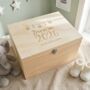 Personalised Born In 2026 Garland Engraved New Baby Keepsake Box Five Sizes 16cm | 20cm | 26cm | 30cm | 36cm, thumbnail 1 of 10