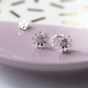 Little Sterling Silver Daisy Stud Earrings, 3 of 11