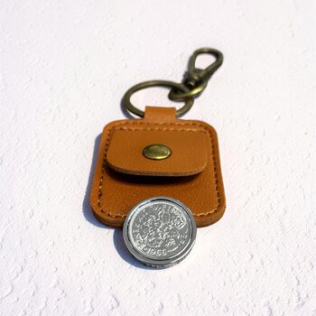 Lucky Sixpence Coin Keepsake Keyring Choose Your Year, 3 of 4