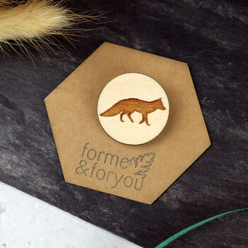 Wooden Fox Brooch, 2 of 2