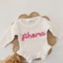 Personalised Frill White Name Romper,Baby Gift, thumbnail 3 of 4