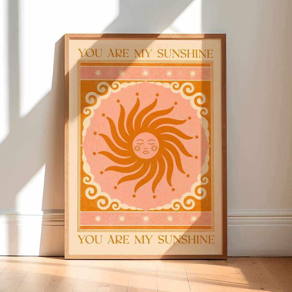You Are My Sunshine, Boho Celestial Sun Art Print, 1 of 3
