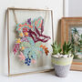 Tropical Bouquet Gold Framed Embroidery Art, thumbnail 5 of 5
