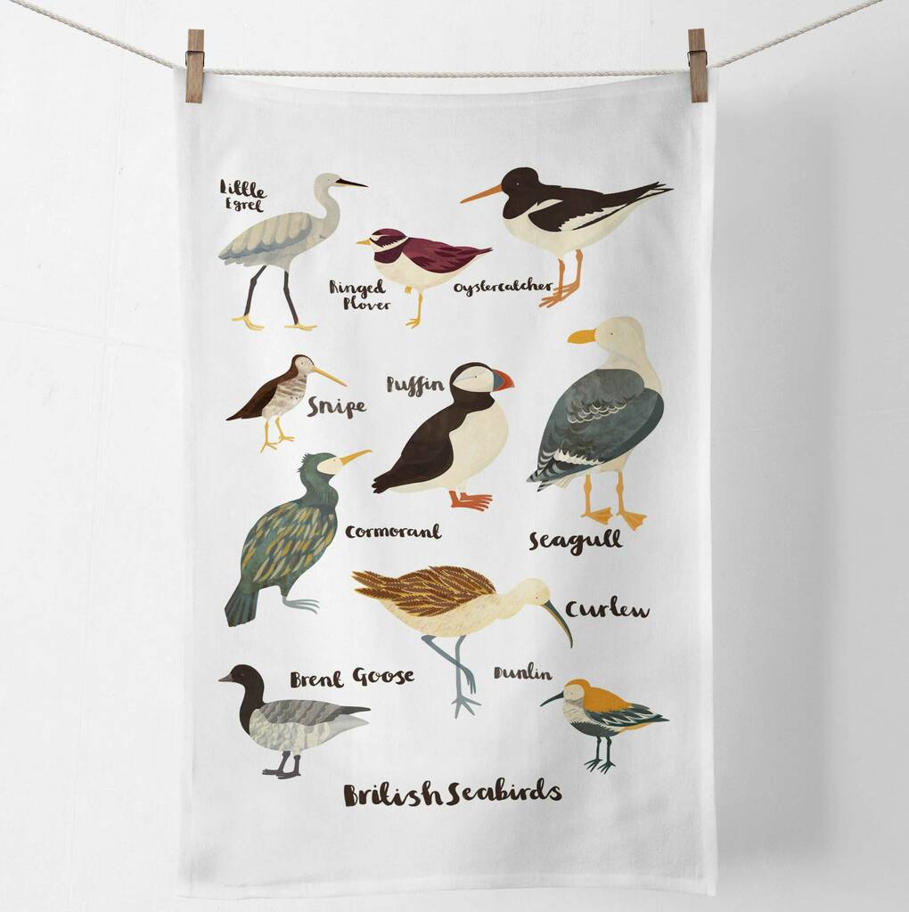 British Sea Birds Tea Towel By Lauren Radley