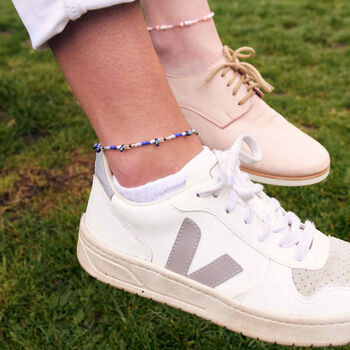 Blue Handmade Beaded Anklet, 2 of 2