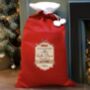 Personalised Special Delivery Luxury Pom Pom Red Sack, thumbnail 3 of 3