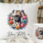 Personalised French Bulldog Summer Floral Dog Wreath Cushion And Mug Gift Bundle, thumbnail 1 of 4