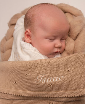 Personalised Pointelle Baby Knit Blanket, 5 of 12