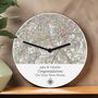 Personalised Present Day Map Compass Wooden Clock, thumbnail 1 of 4