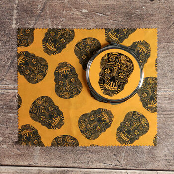 Day Of The Dead Compact Mirror Yellow Black, 10 of 10