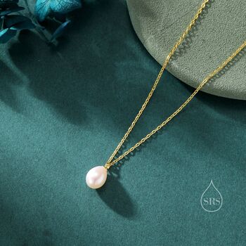 Natural Tiny Droplet Pearl Necklace, 6 of 10