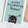 Personalised Halloween Black Cat Card, thumbnail 2 of 3