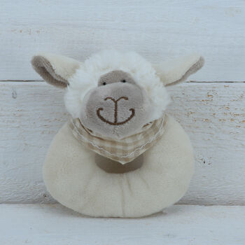 Mini White Sheep And Matching Rattle, Gift Bag, 7 of 8