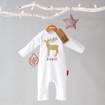 Personalised Rudolf First Christmas Romper, 8 of 11