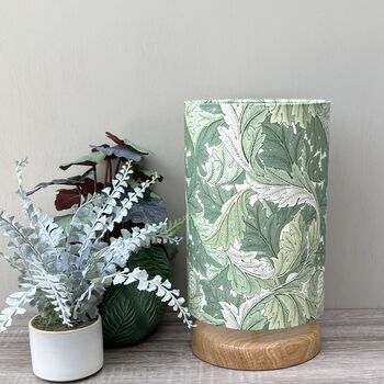 Apple Green William Morris Acanthus Cylinder Lampshades, 5 of 8