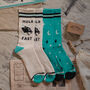 Retro Stripe Tube Sock Multipack In Turquoise And Cream, thumbnail 1 of 7