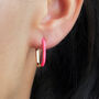 Enamel Rectangular Hoop Earrings, thumbnail 2 of 5