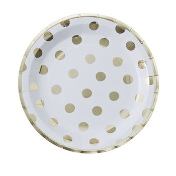 Gold Foiled Polka Dot Paper Plates, 2 of 2