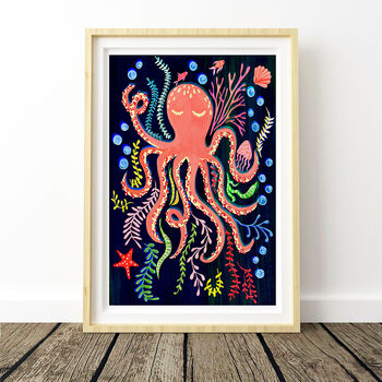 Colourful Octopus Nursery Wall Art, 4 of 9
