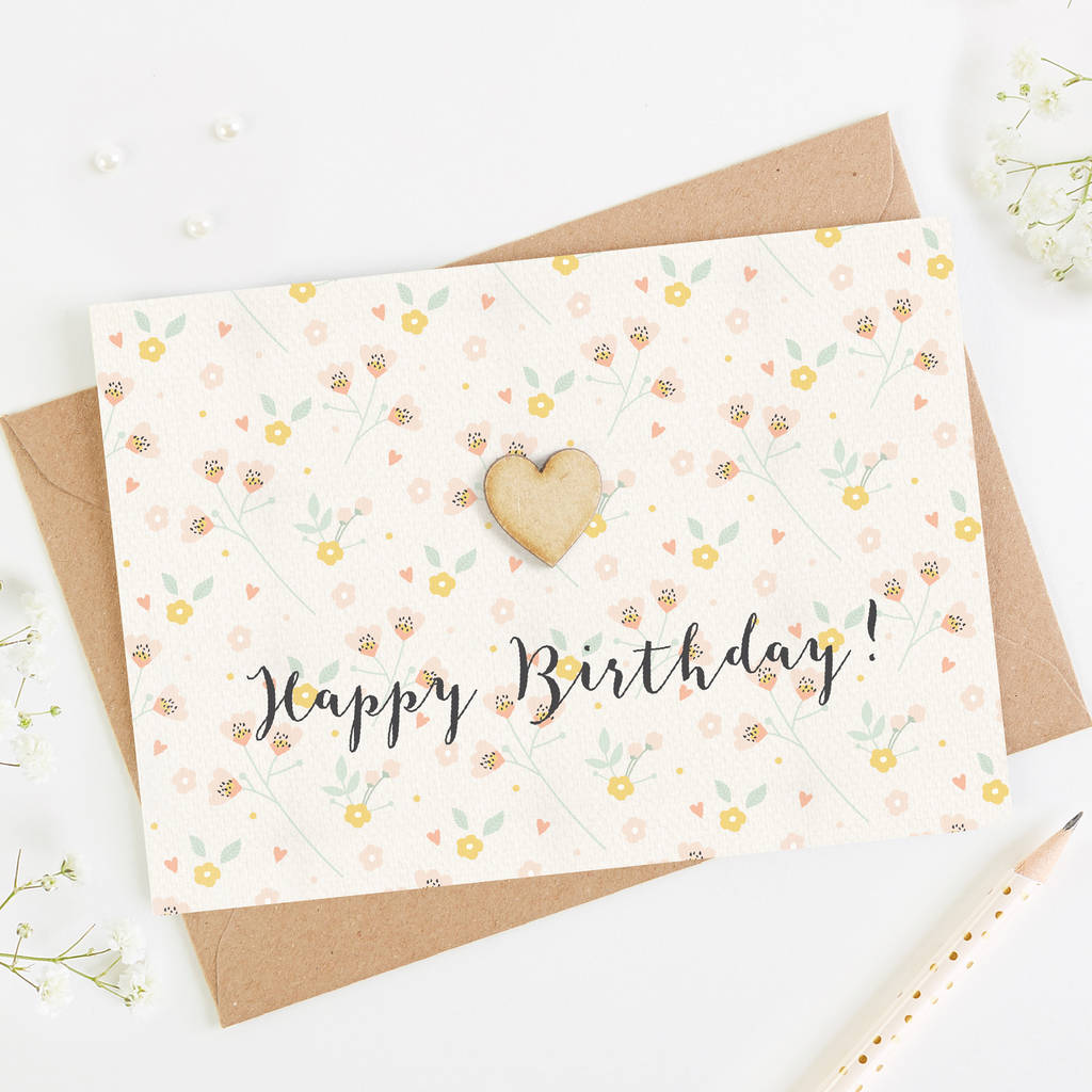 Happy Birthday Card Blush Pastel Floral By LOOM Weddings ...