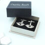 1st Anniversary Paper Boat Personalised Cufflinks, thumbnail 6 of 11