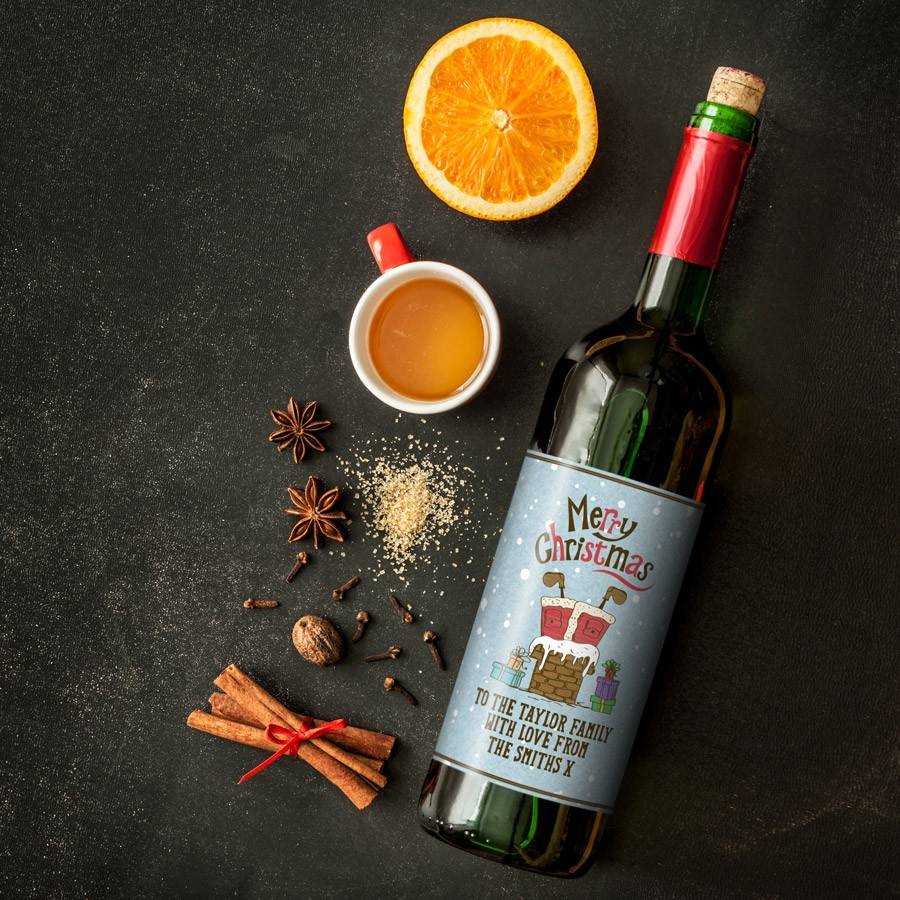 Personalised Christmas Red Wine By Oli & Zo