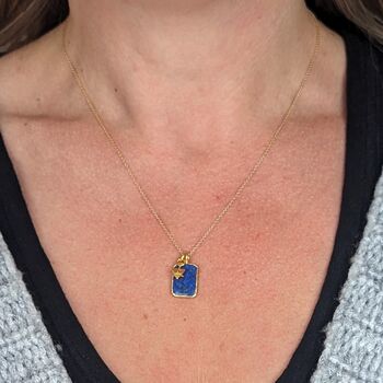 The Duo Lapis Lazuli Necklace, 18ct Gold Plated, 7 of 12