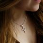 Sterling Silver Star Cross Pendant Necklace, thumbnail 2 of 7