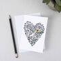 Floral Heart Greeting Card, thumbnail 1 of 2