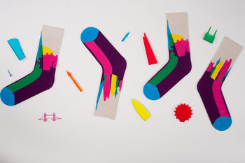 Cotton Socks By Yoni Alter With London Skyline, 7 of 7