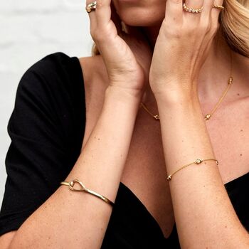 Chunky Tear Drop Bangle, 18ct Gold Vermeil, 2 of 5