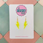 Neon Yellow Glitter Lightning Bolt Earrings Small And Large, thumbnail 7 of 10