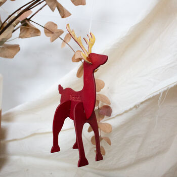 Personalised Leather Reindeer With Foiled Antlers, 10 of 11