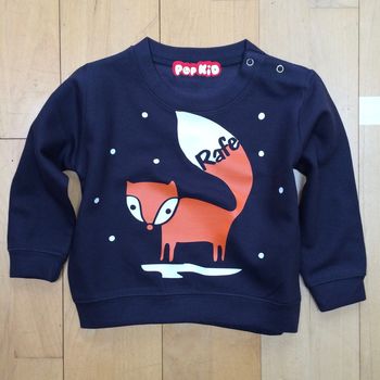 Personalised Fox In The Snow Christmas Sweatshirt, 4 of 6