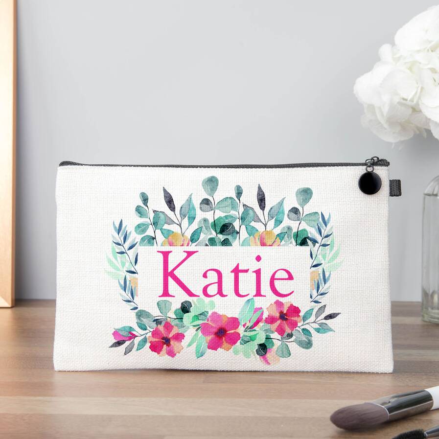 Personalised Bright Floral Makeup Bag By DoodlecardsBoutique ...