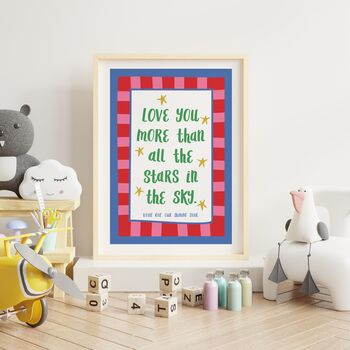 Love You More Than All The Stars In The Sky Personalised Nursery Print, 5 of 6