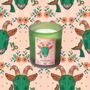 Capricorn Zodiac Illustration Frosted Green Candle, thumbnail 1 of 3