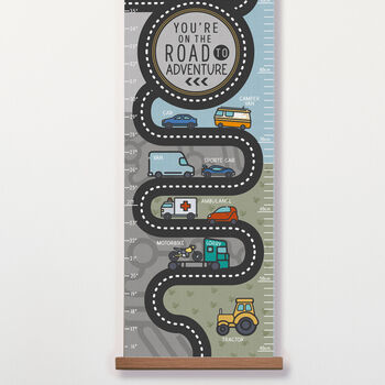 Personalised Transport Road Map Canvas Height Chart, 4 of 5