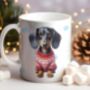 Personalised Dachshund In Christmas Jumper Mug C, thumbnail 1 of 2