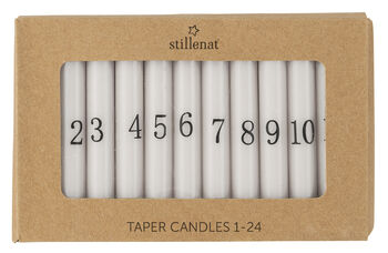 Slim Tapered White One To Twenty Four Advent Candles, 2 of 6