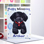 'Happy Woofday' Dog Blue Birthday Card, thumbnail 3 of 6