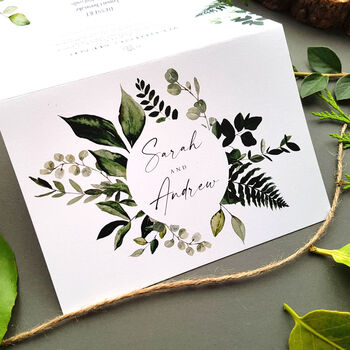 Leafy Wedding Invitation Sample, 6 of 8