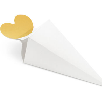 Gold Heart Cone Favour Boxes, 3 of 4