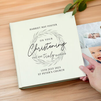 Personalised Truly Blessed Christening Square Photo Alb, 4 of 7