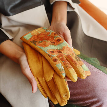 Vincent Sunflower Suede Fabric Touch Screen Gloves, 3 of 8