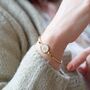 Real Pressed Forget Me Not Bangle In Gold Plating, thumbnail 6 of 11