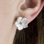 Pearl And Sterling Silver Stud Earrings, thumbnail 2 of 3